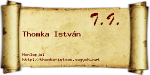 Thomka István névjegykártya
